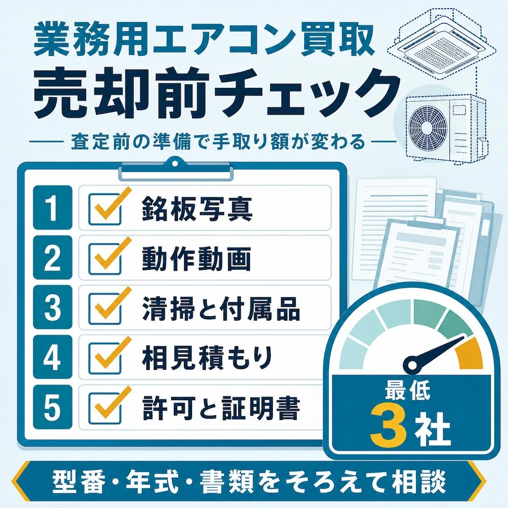 業務用エアコン買取売却前チェック