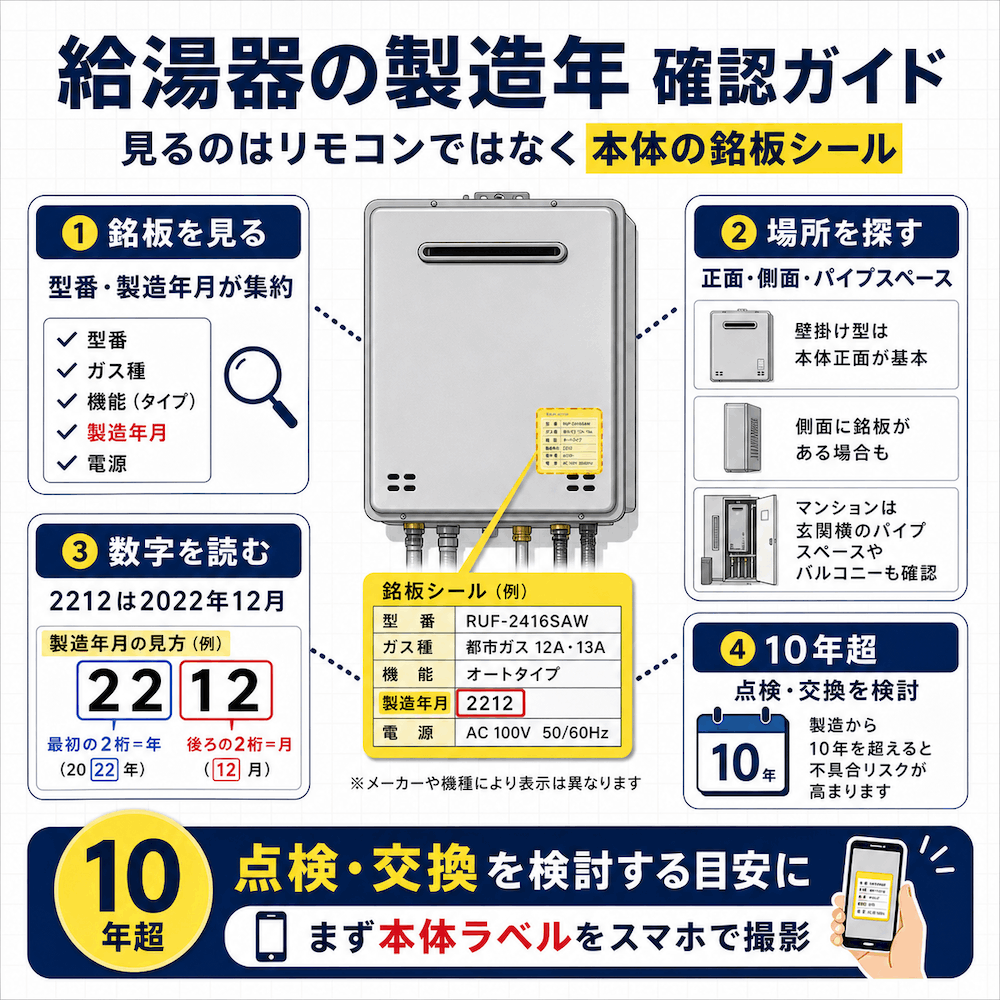 給湯器の製造年 確認ガイド